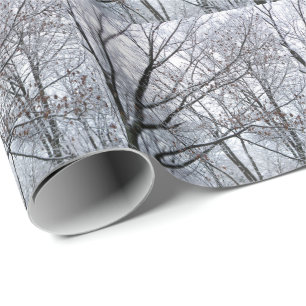 Snö-täckt Träd Presentpapper