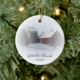 Snö täckte barn Winter Land kan vara min bridesmai Julgransprydnad Keramik