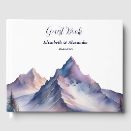 Snö täckte bergsområdena bröllop gästböcker