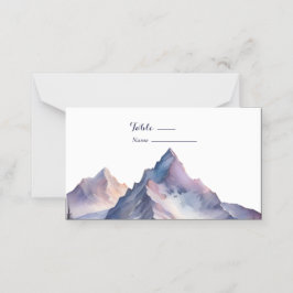 Snö täckte bergsområdena bröllop placeringskort