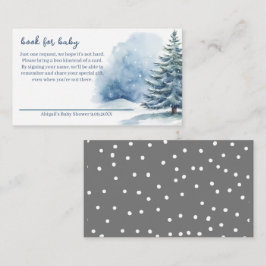 Snö täckte Evergreen Bok för Baby babyskor Tilläggskort