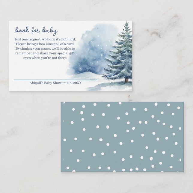 Snö täckte Evergreen Bok för Baby babyskor Tilläggskort (Fram/baksida)