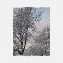 Snö täckte grenar fleecefilt