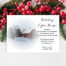Snö täckte Land Barn Helgdag Open House Party Inbjudningar