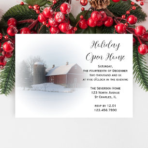 Snö täckte Land Barn Helgdag Open House Party Inbjudningar