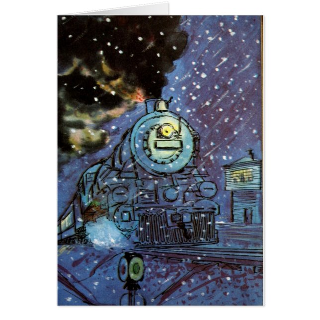 Snö Tåg Hälsningskort (Framsidan)