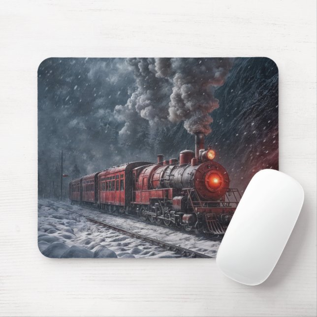 Snö Tåg Musmatta (Med mus)