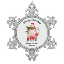 Snö Tomte lastbil god jul