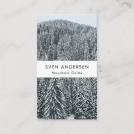 Snö, Träd, bergsområde vid Gräs, Norden, minimalt Visitkort