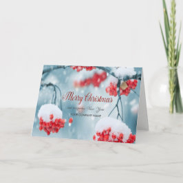 Snö,Träd Grenar,Holly Berries Company Hälsning Helgkort