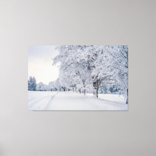 Snö träd i Winter Canvastryck