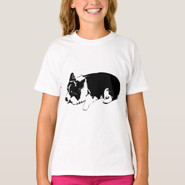 snö tyst corgi, mild glädje t shirt (Framsida)