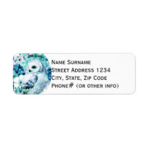 Snö Uggla Dreamcatcher Grönt och Teal Blue Blommig