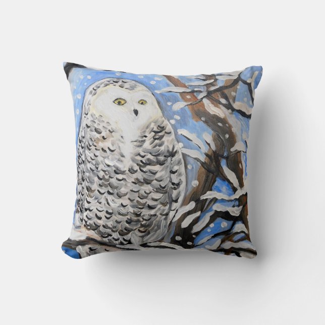 Snö Uggla Kudde (Framsida)