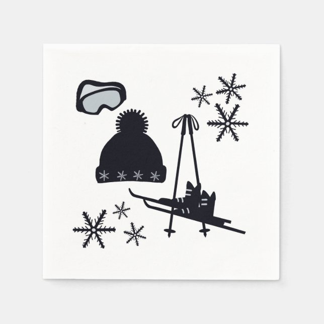 Snö utformar olika artiklar pappersservett (Framsidan)