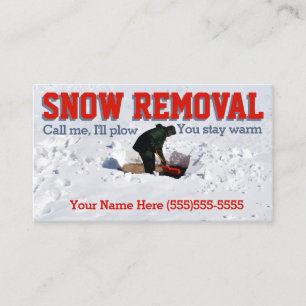 Snö-utökad reklam.Snö Borttagningsföretag Visitkort