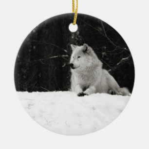 Snö Varg Julgransprydnad Keramik