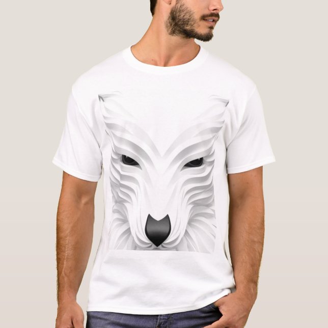 Snö - Varg konst i vit  T Shirt (Framsida)
