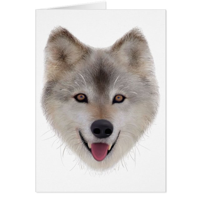 Snö Varg Sketch Hälsningskort (Framsidan)