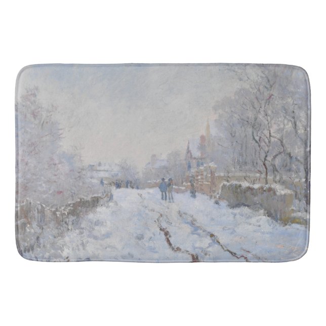 Snö vid Argenteuil (av Claude Monet) Badrumsmatta (Framsidan)