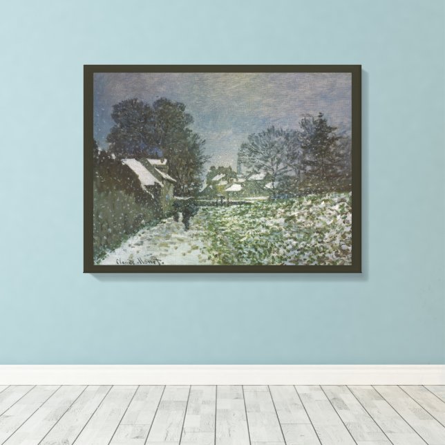 Snö vid Argenteuil av Claude Monet Canvastryck (Insitu (trägolv))