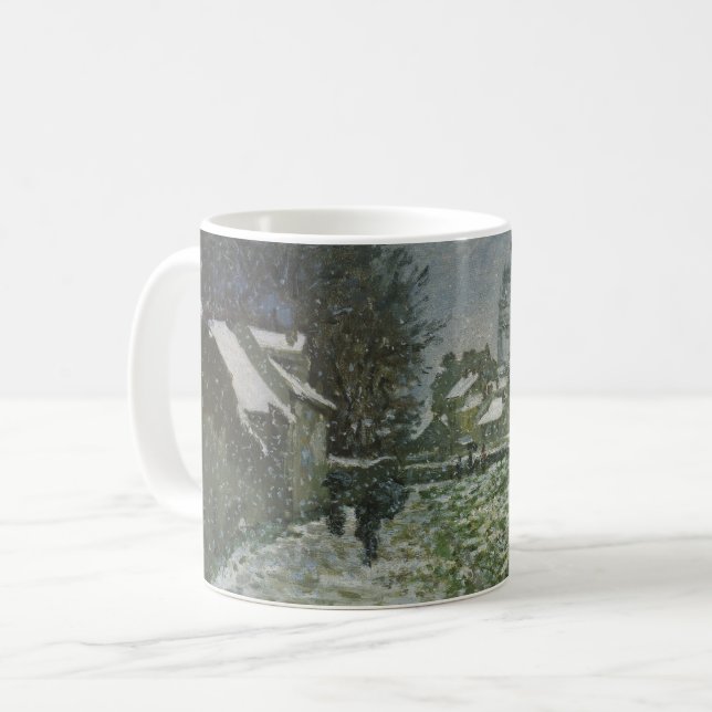 Snö vid Argenteuil av Claude Monet Kaffemugg (Framsida vänster)