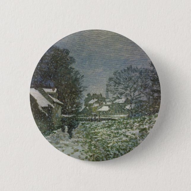 Snö vid Argenteuil av Claude Monet Knapp (Framsida)