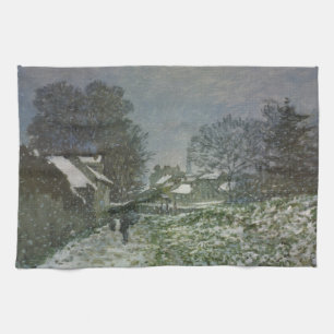 Snö vid Argenteuil av Claude Monet Kökshandduk