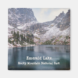 Snö vid Emerald Sjö Rocky Mountain National Park Magnet