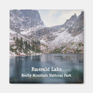 Snö vid Emerald Sjö Rocky Mountain National Park Magnet