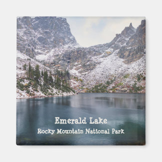 Snö vid Emerald Sjö Rocky Mountain National Park Magnet