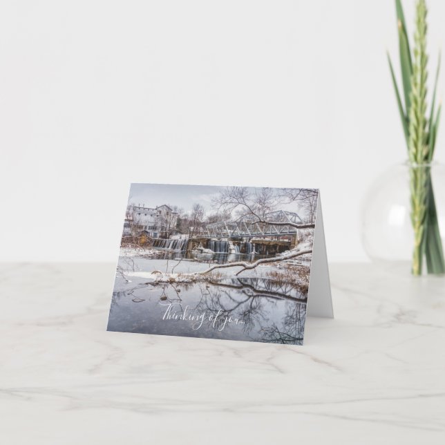 Snö vid Finley Dam tänker på ditt kort (Framsida)
