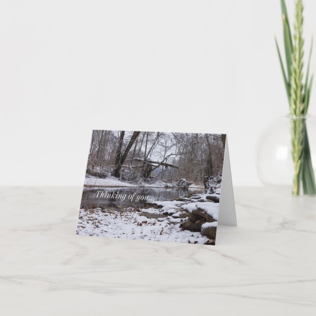 Snö vid Finley Thinking Card Kort (Framsida)