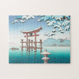 Snö vid Miyajima hanga-vintern tori grind Pussel