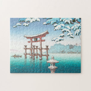 Snö vid Miyajima hanga-vintern tori grind Pussel