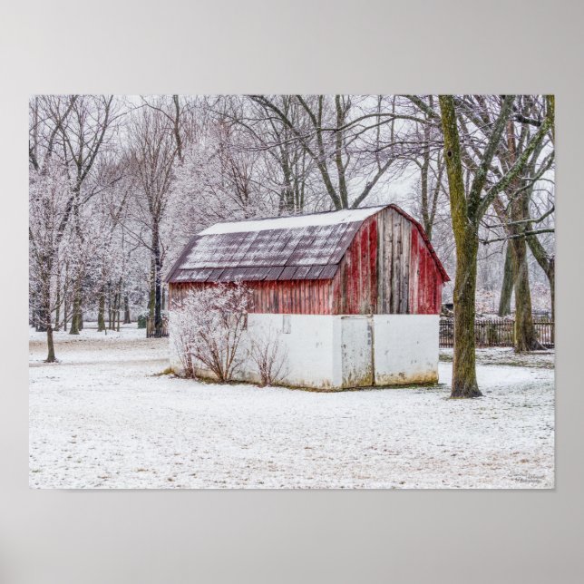 Snö vid Röda Barn Poster (Framsidan)
