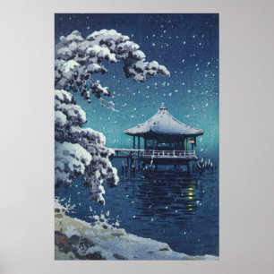 Snö vid Ukimido Katada av Tsuchiya Koitsu Poster