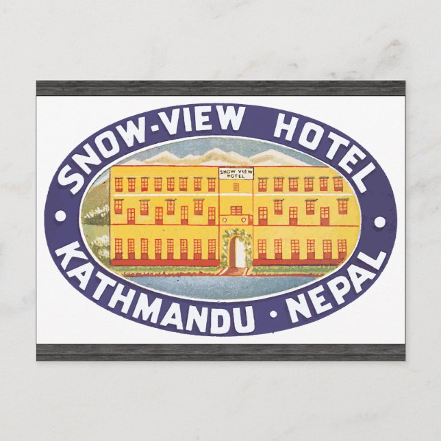 Snö-View Hotel Kathmandu Nepal, Vintage Vykort (Framsida)