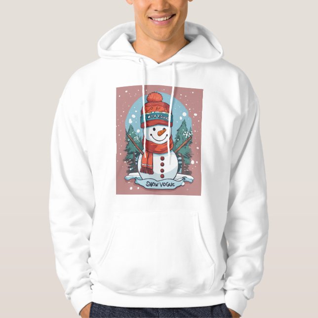 Snö Vogue Premium Hoodie - julen Cute Snögubbe (Framsida)