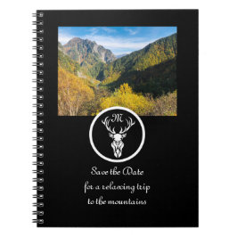 Snö White Buck Silhouette Monogram Photo Anteckningsbok