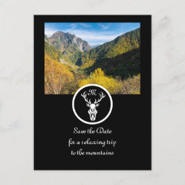 Snö White Buck Silhouette Monogram Photo Inbjudan Vykort