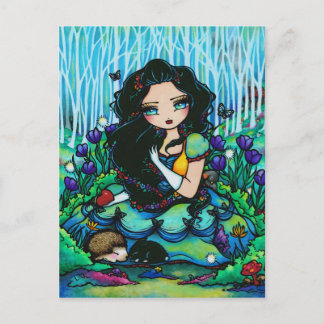 Snö White Dwarves Fantasy Fairy Art Postcard Vykort