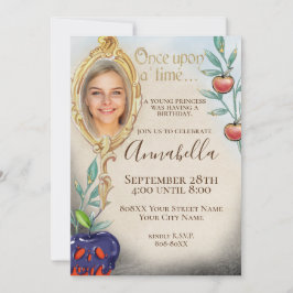 Snö White Enchanted Fairy Tale Party Inbjudningar