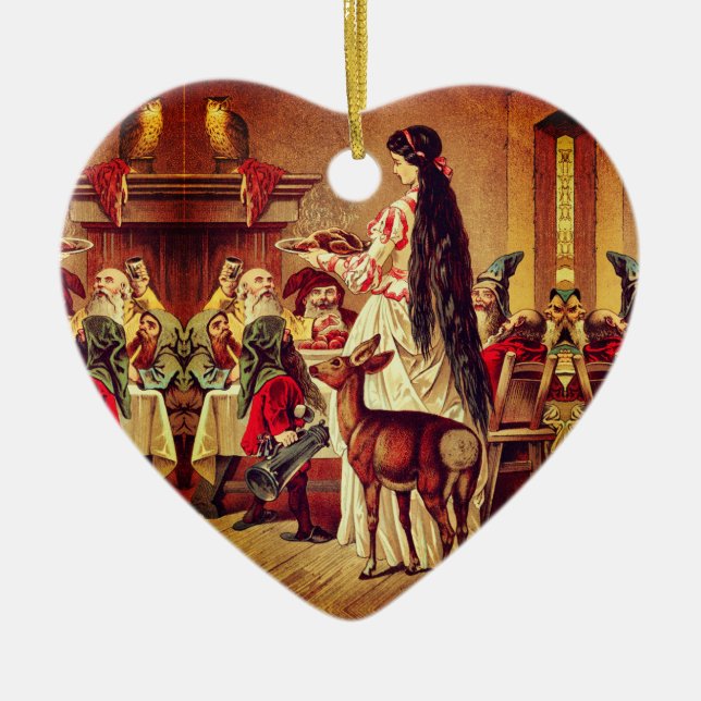 Snö White - Fairy tale - Märchen - Grimm Julgransprydnad Keramik (Framsidan)