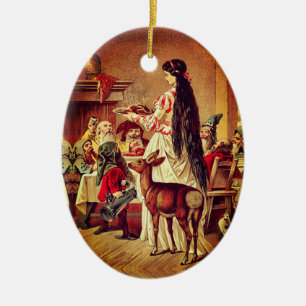 Snö White - Fairy tale - Märchen - Grimm Julgransprydnad Keramik