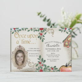 Snö White Magic Spegel Fairy Tale Inbjudningar