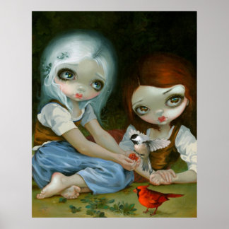 Snö White och Ro Red Art print Jasmine Becket Poster