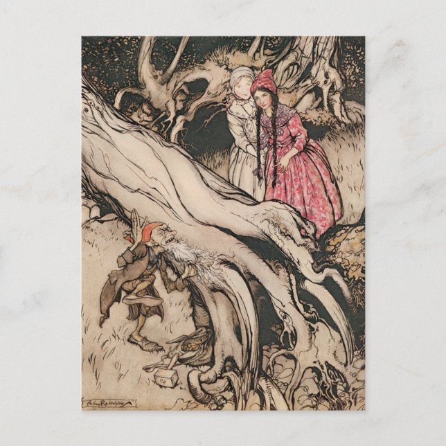 Snö White och Ro Red av Arthur Rackham Vykort (Framsida)