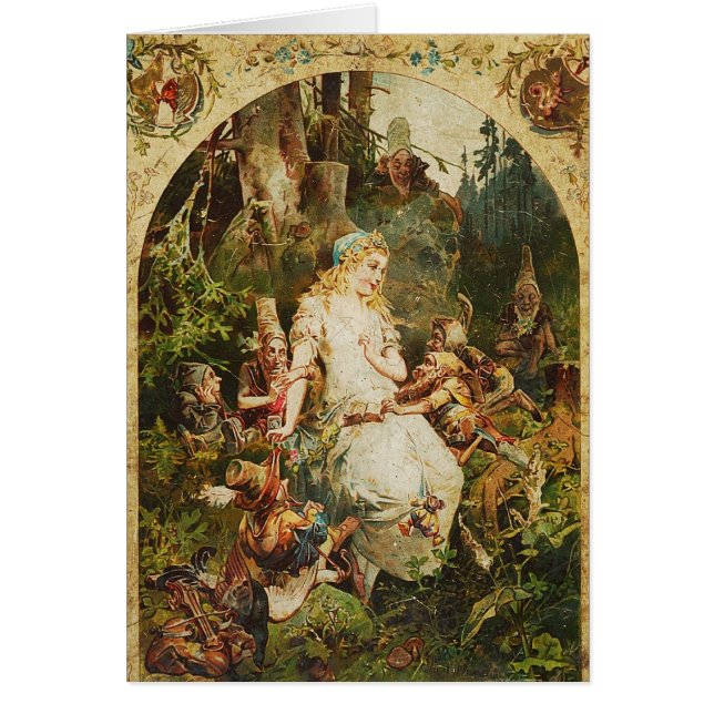 Snö White och Seven Dwarves Hälsningskort (Framsidan)