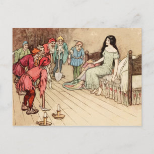 Snö White och sju Dwarfs Vintage Fairy Tale Vykort